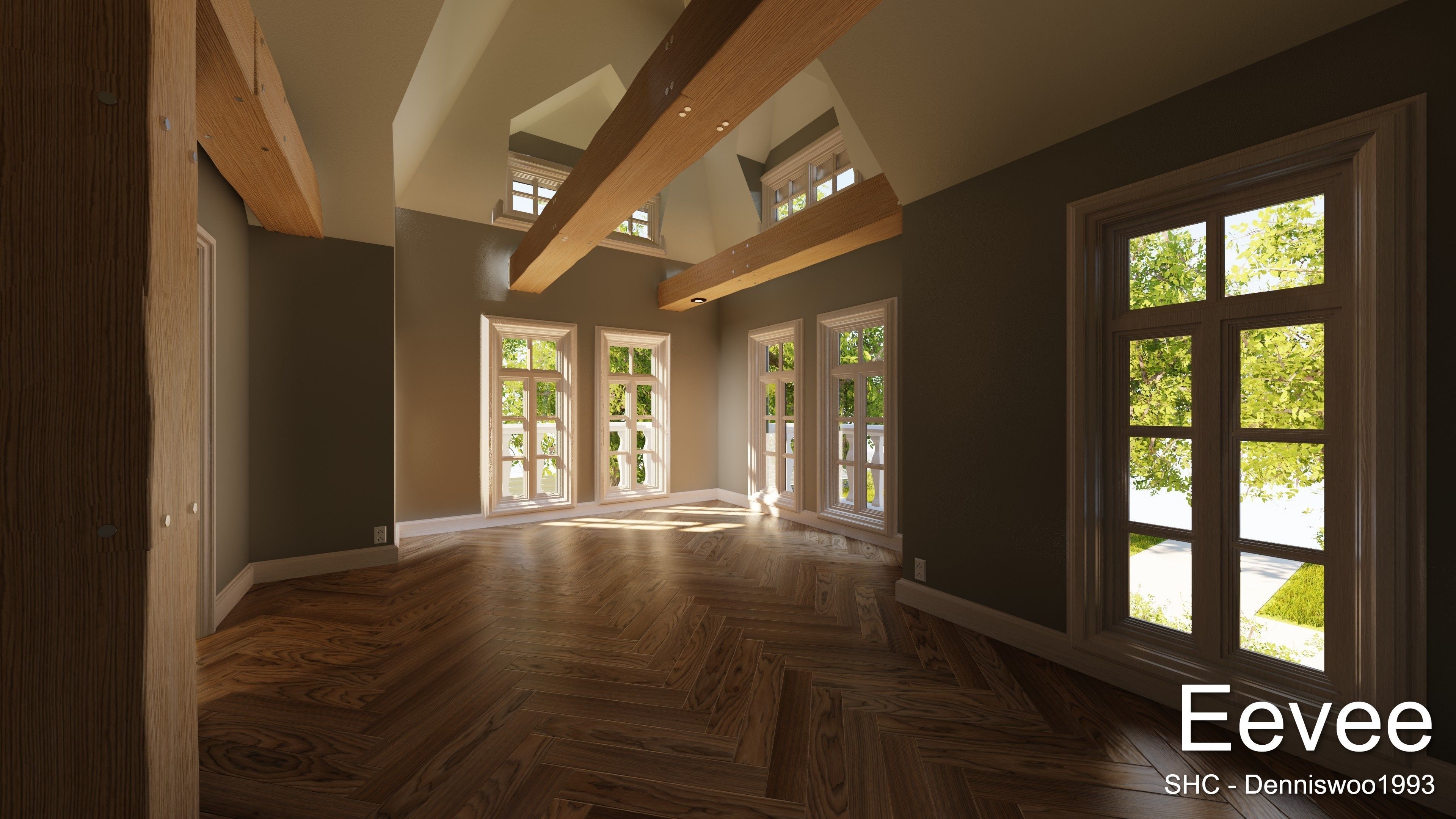 Large Mansion 2021 Blender Eevee and Cycles 1 without furniture Low-poly 3D model_51