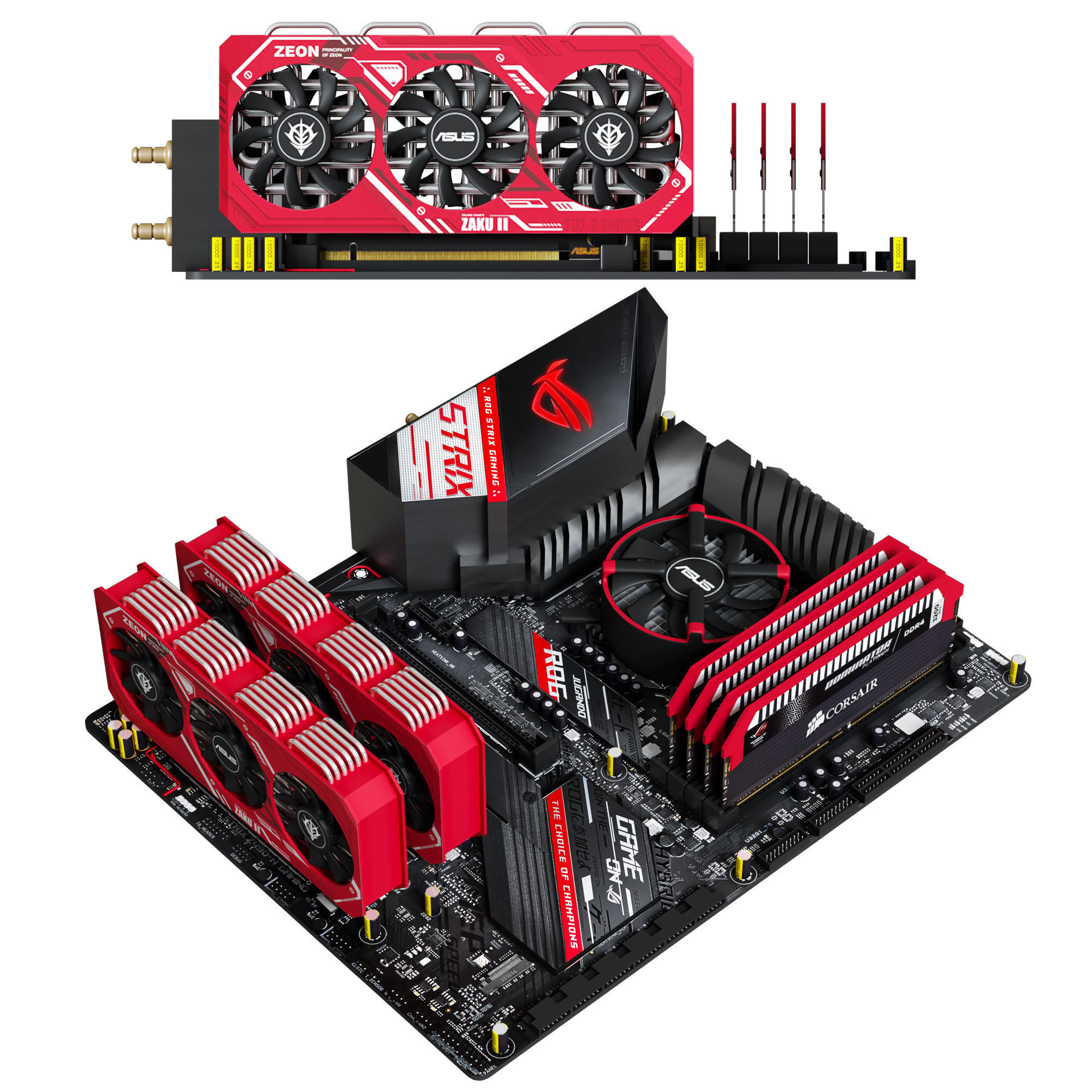 ASUS ROG Strix Z490 H Motherboard 3D model_2