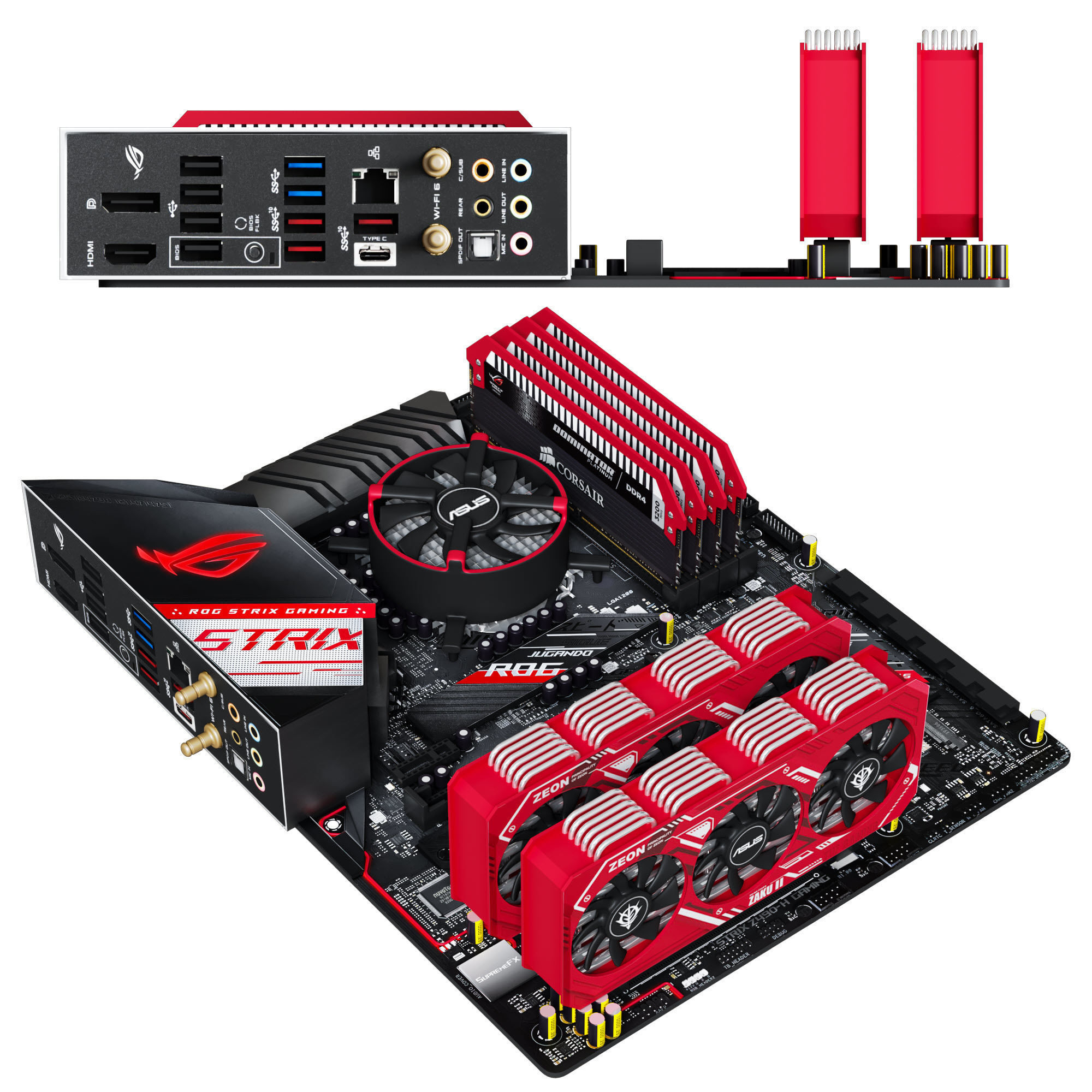 ASUS ROG Strix Z490 H Motherboard 3D model_1