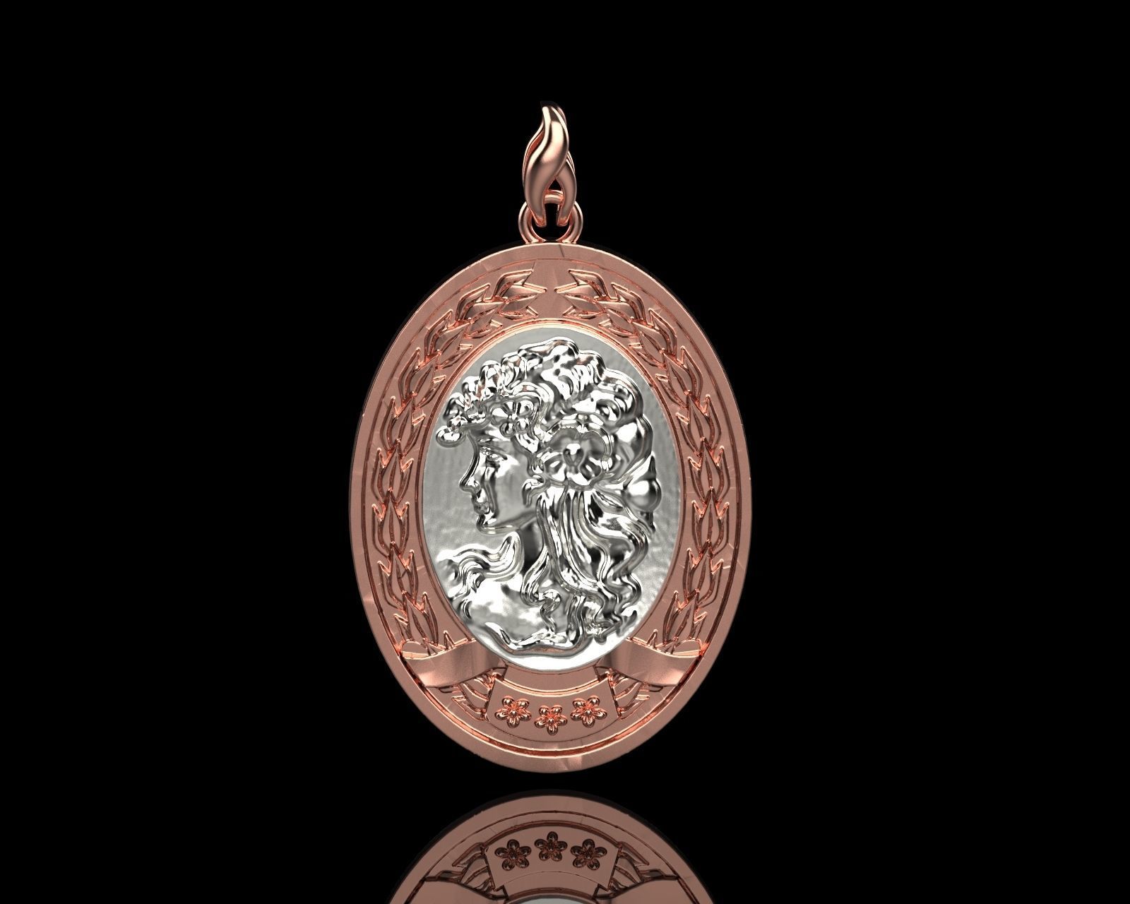 pendant girl 116  3D model_5