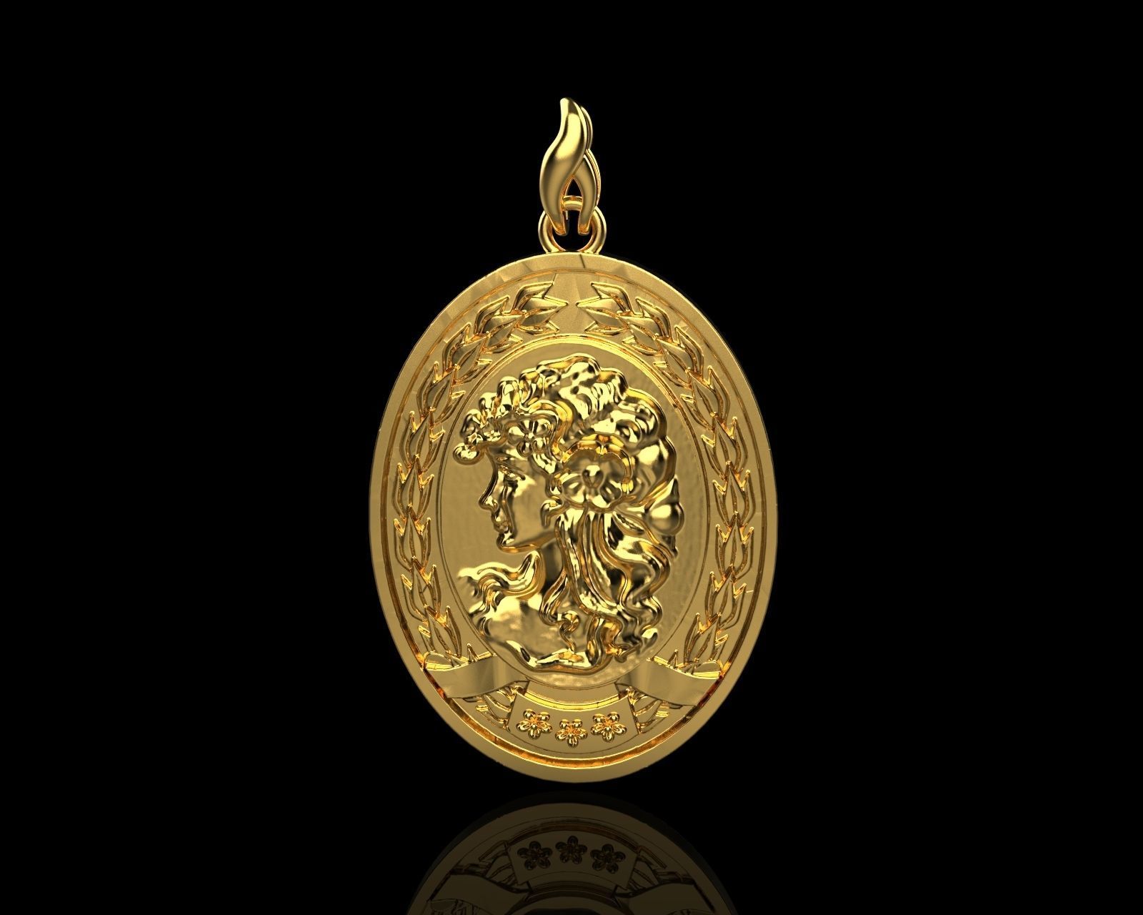 pendant girl 116  3D model_1