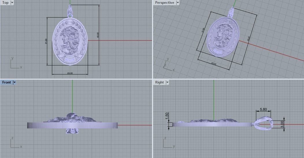 pendant girl 116  3D model_11