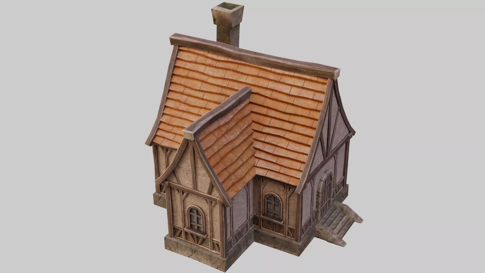 Medieval House Free low-poly 3D model_0
