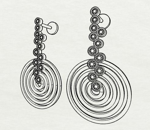 Combo Set Of Four Earrings 3D print model_12