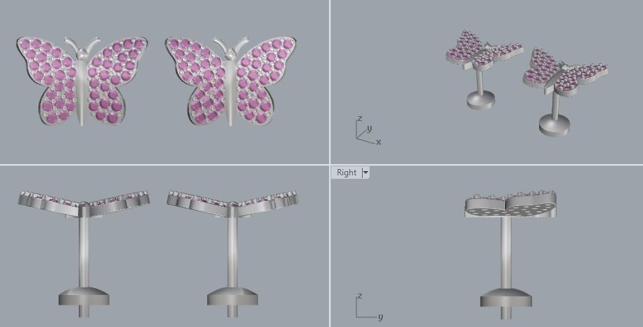 Combo Set Of Four Earrings 3D print model_72