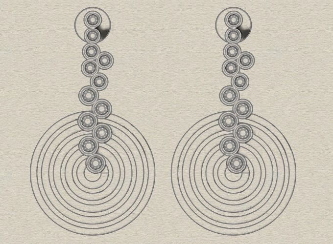 Combo Set Of Four Earrings 3D print model_26