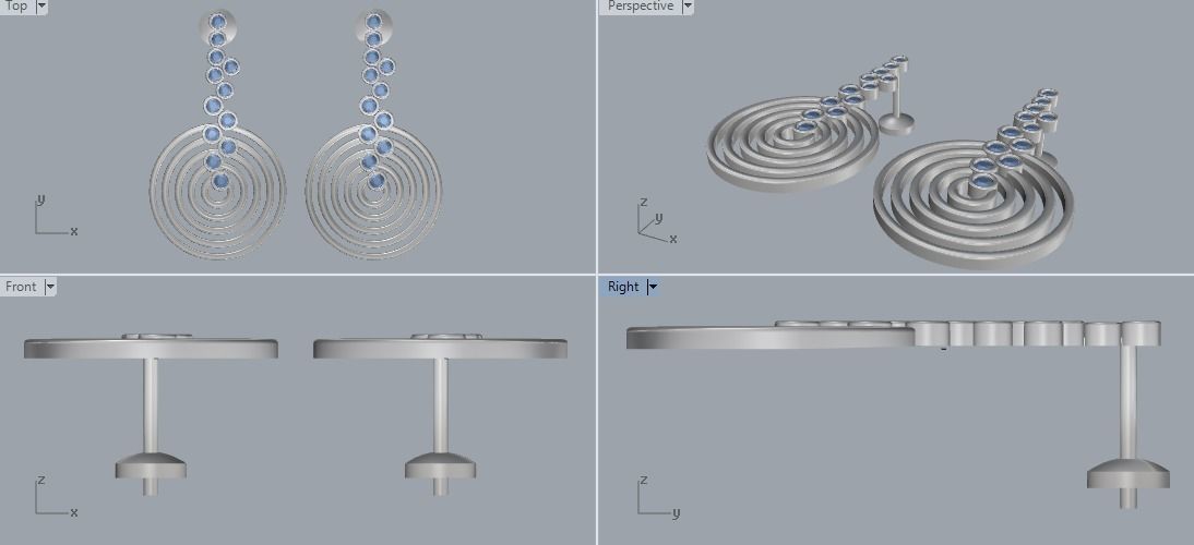 Combo Set Of Four Earrings 3D print model_21
