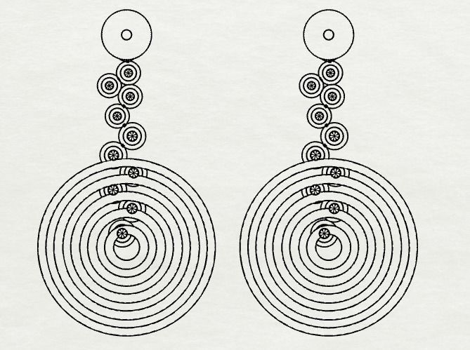 Combo Set Of Four Earrings 3D print model_11