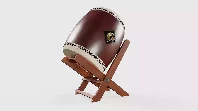 Japanese Taiko Drum -  4K PBR textures Low-poly 3D model