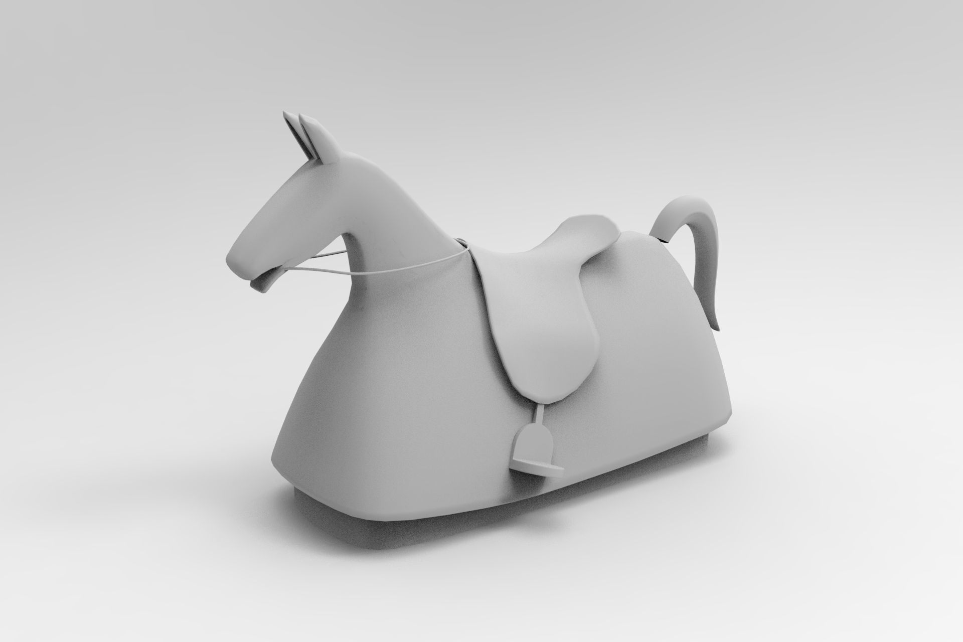 Toy Horse Low-poly 3D model_7