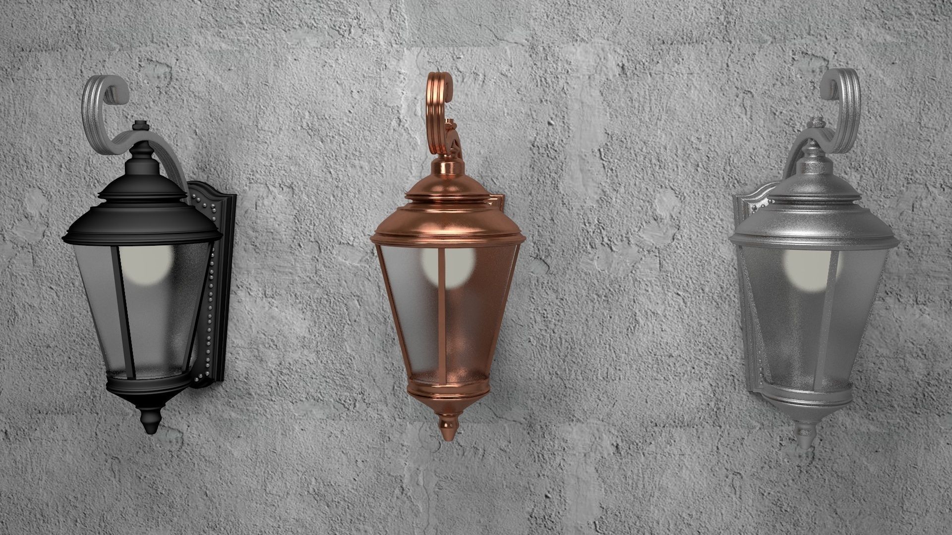 Street Wall Lamp 3D model_3