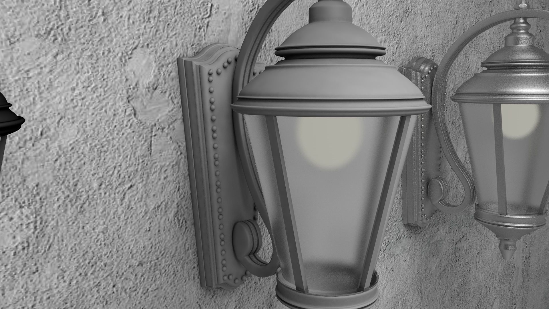 Street Wall Lamp 3D model_5