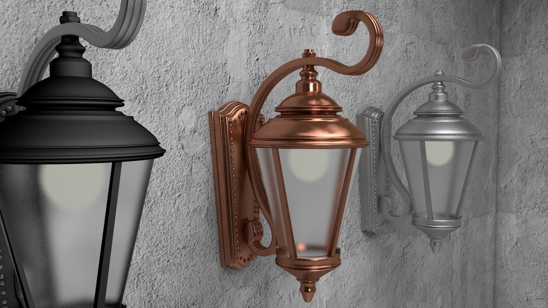 Street Wall Lamp 3D model_1