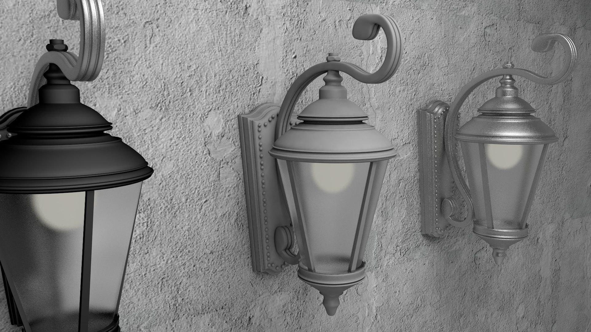 Street Wall Lamp 3D model_4