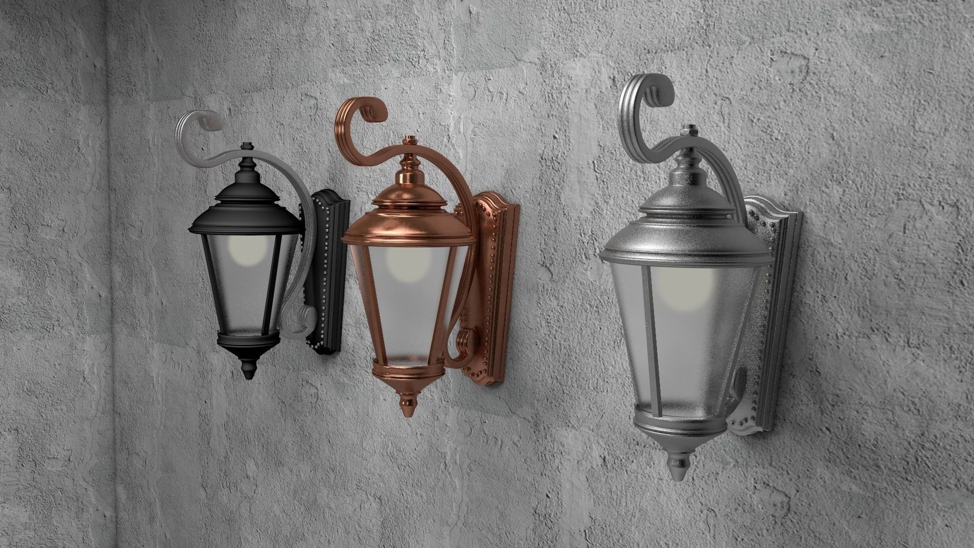 Street Wall Lamp 3D model_2