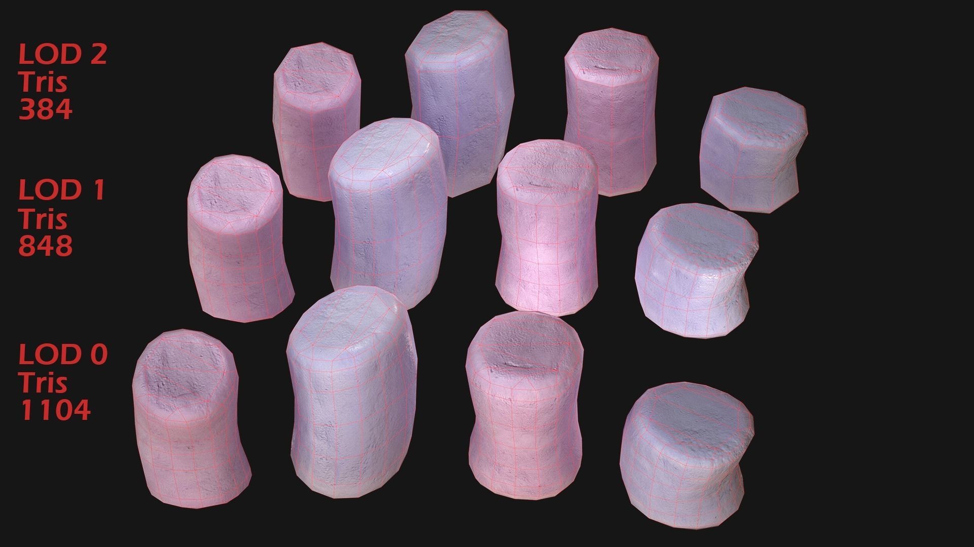 Marshmallow on a wooden stick Low-poly 3D model_15