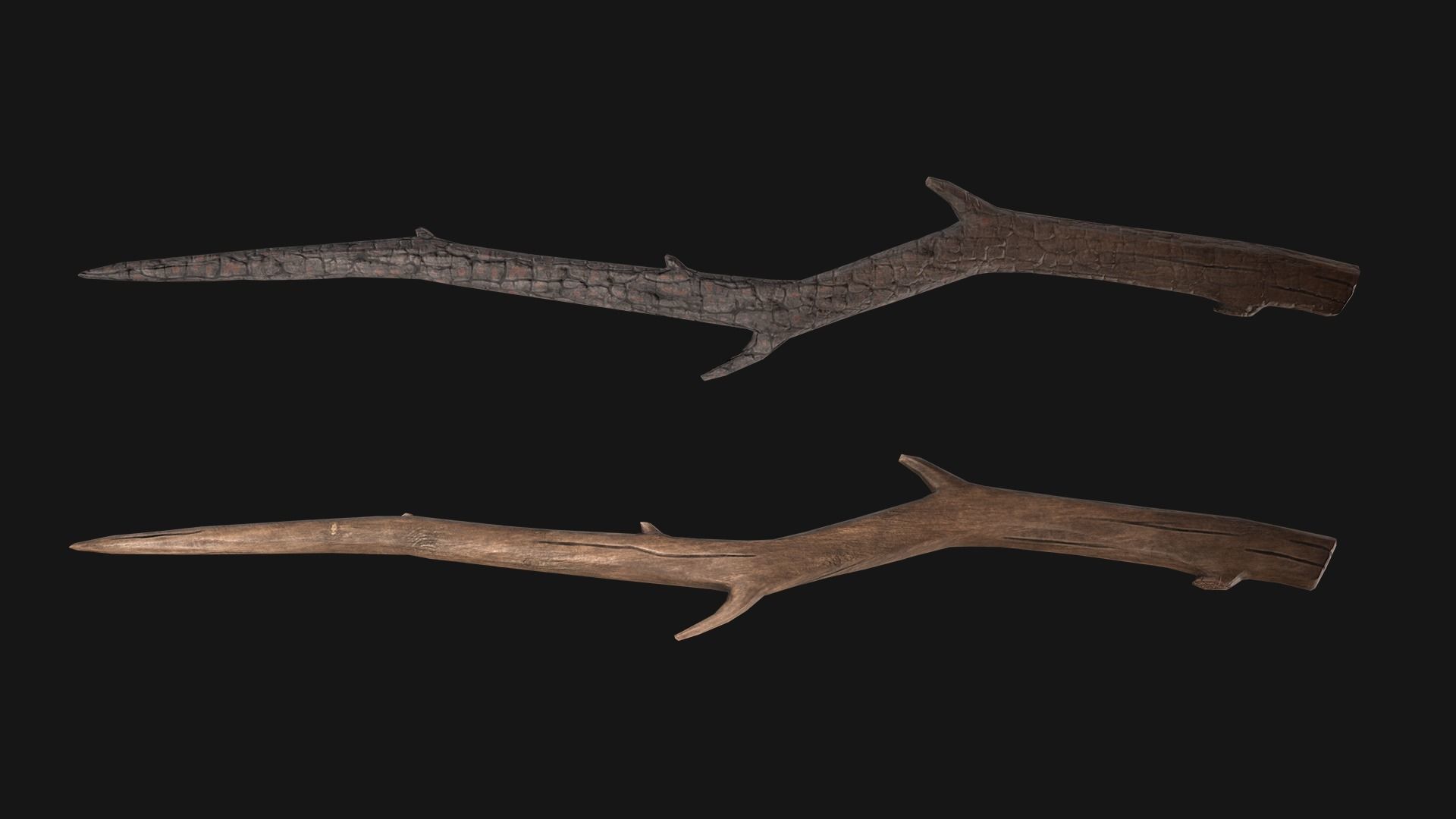 Marshmallow on a wooden stick Low-poly 3D model_13