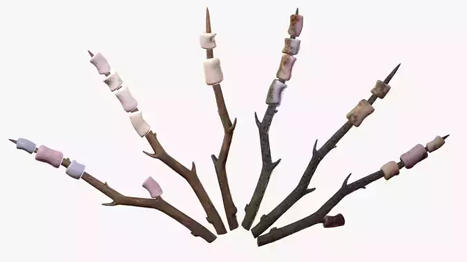 Marshmallow on a wooden stick