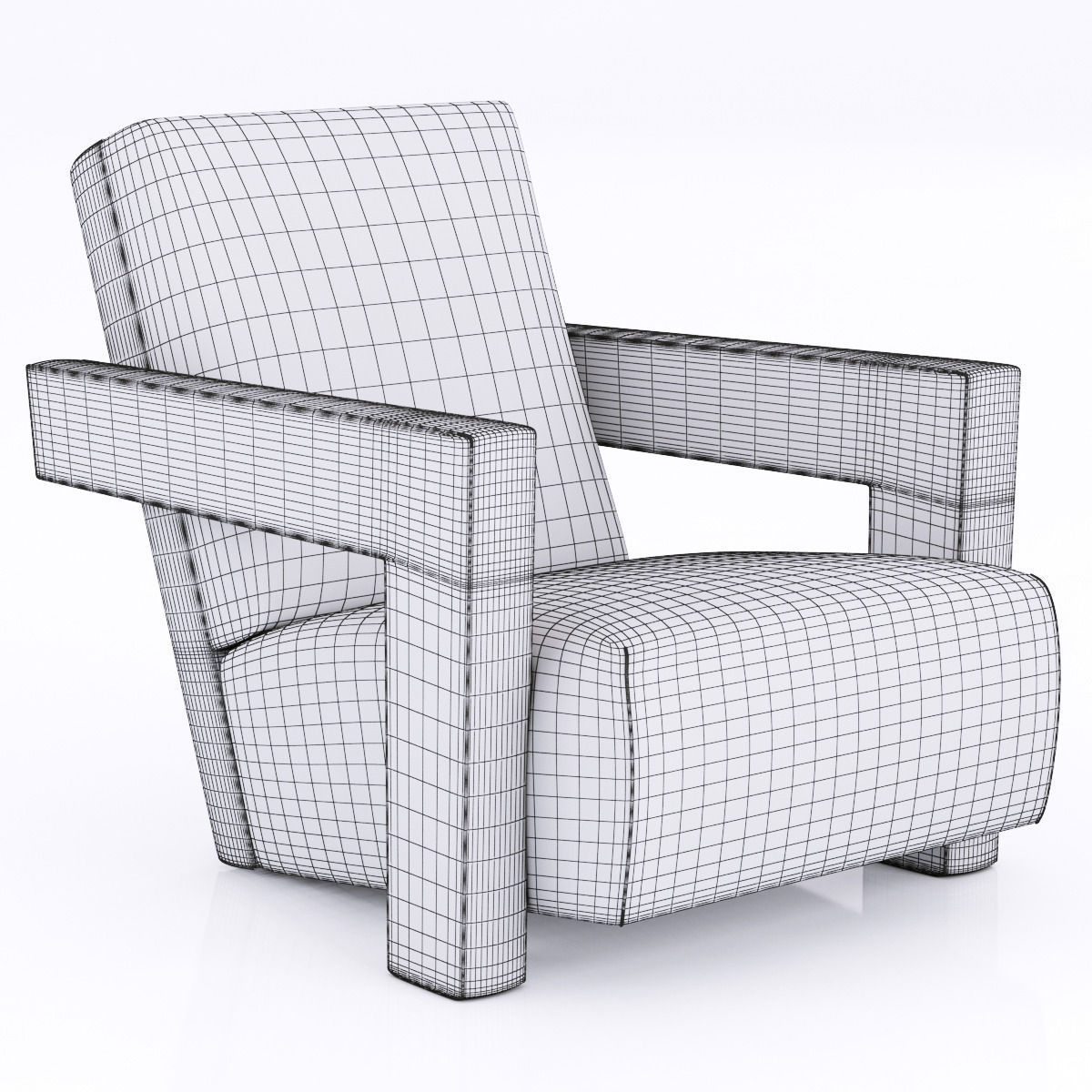 Pair of Gerrit Thomas Rietveld Chairs 3D model_4