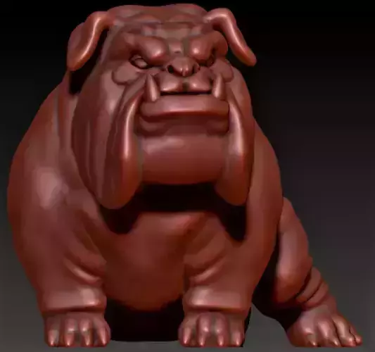 Bulldog statue 3D print model