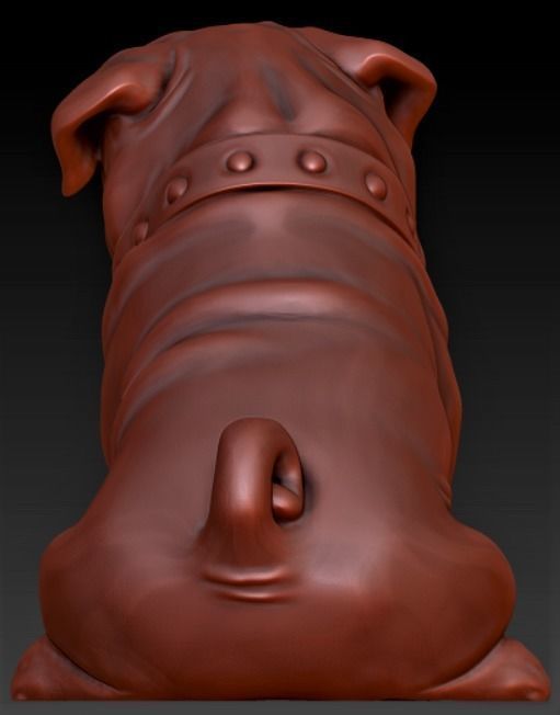 Pug 3d model dog statue 3D print model_3
