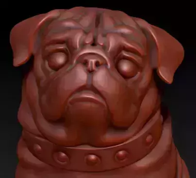 Pug 3d model dog statue 3D print model