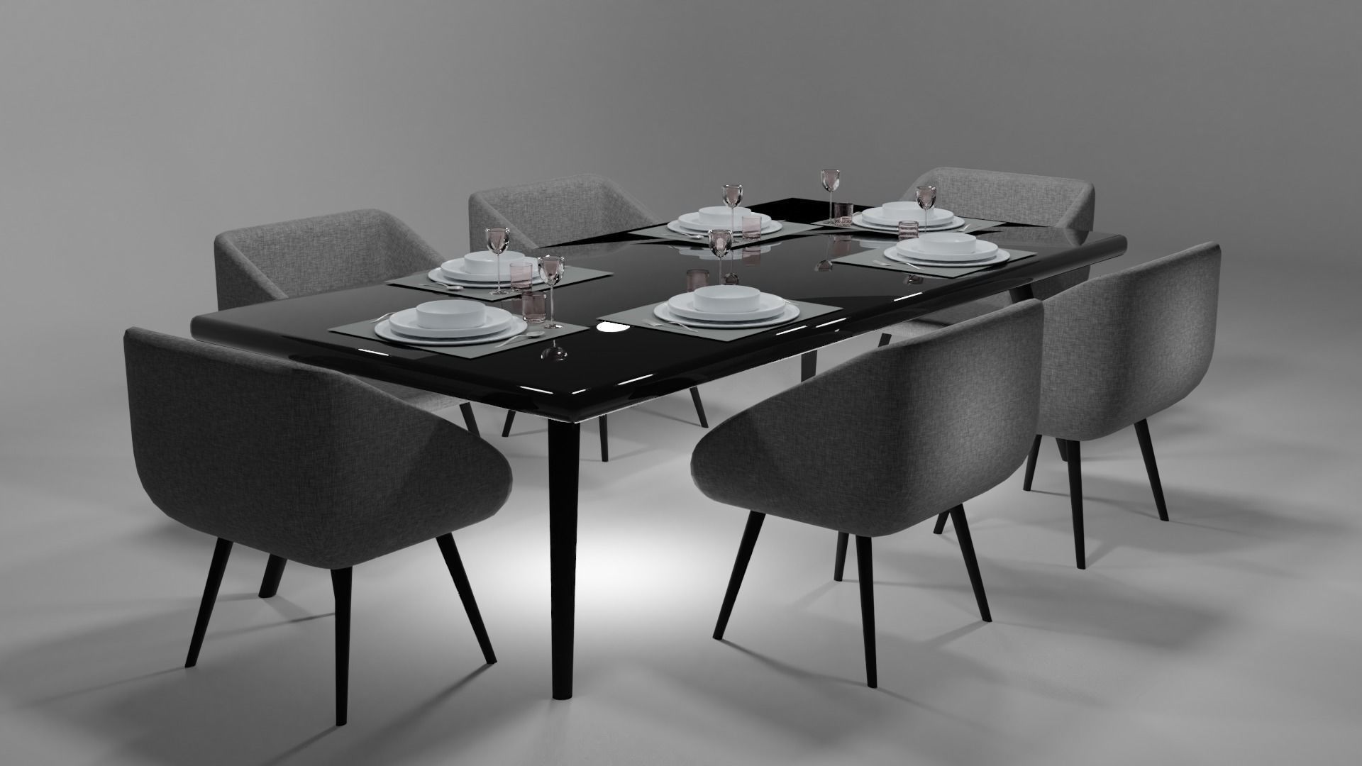 TABLE dining and chairs 3D model_1