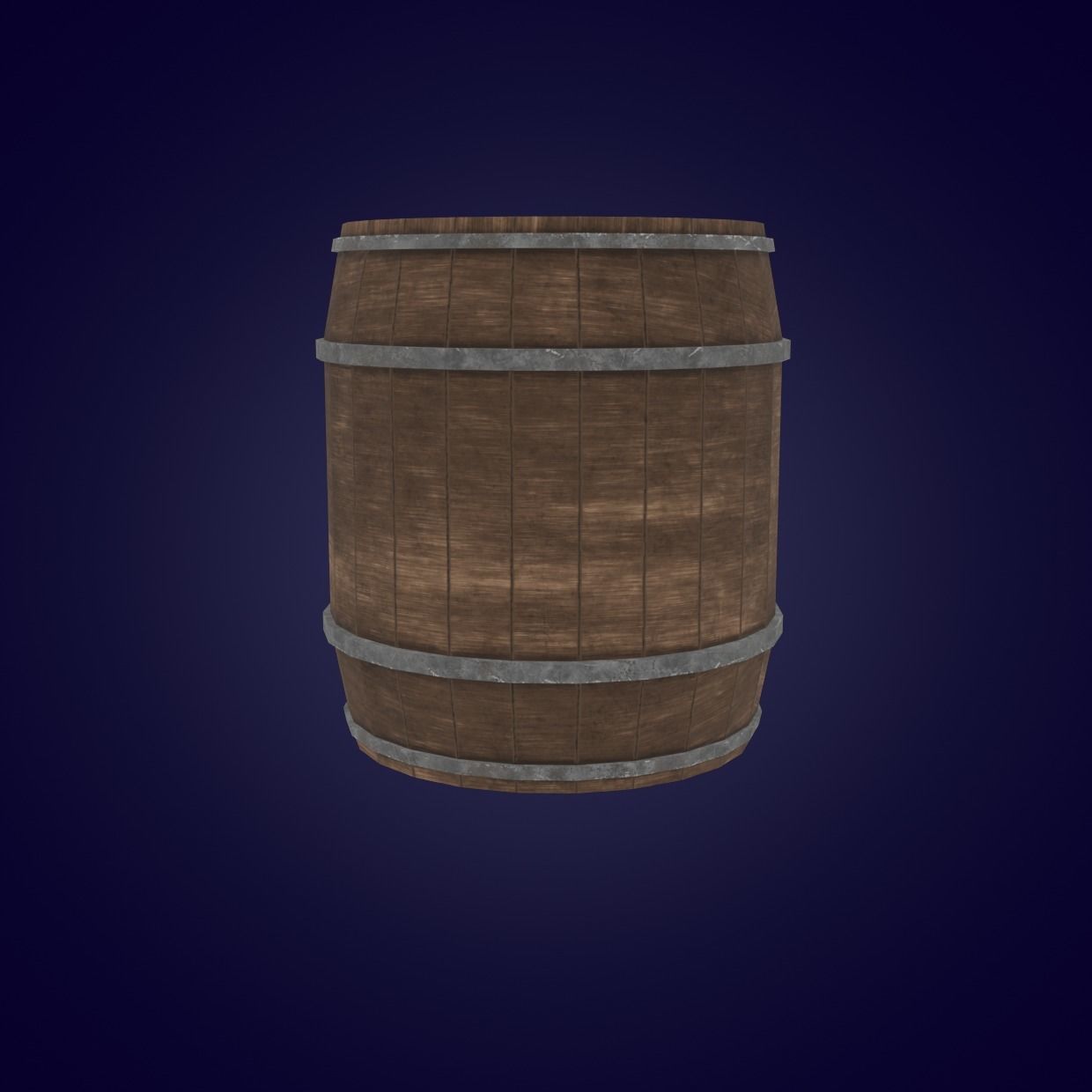 WoodBarrel Low-poly 3D model wooden barrel Low-poly 3D model_4
