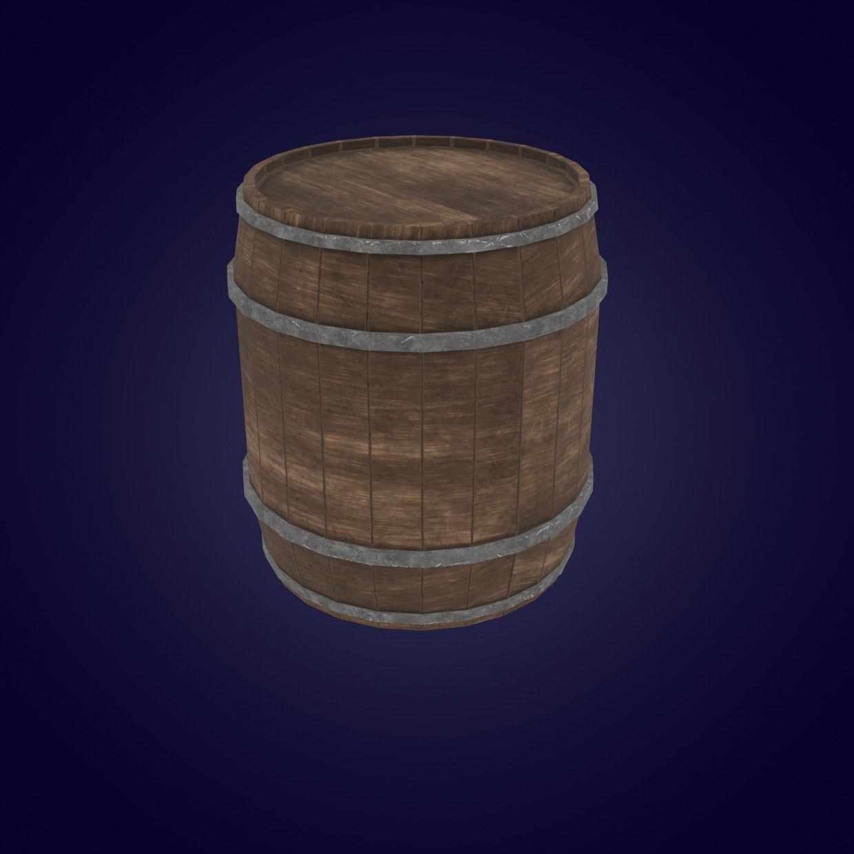 WoodBarrel Low-poly 3D model wooden barrel Low-poly 3D model_3
