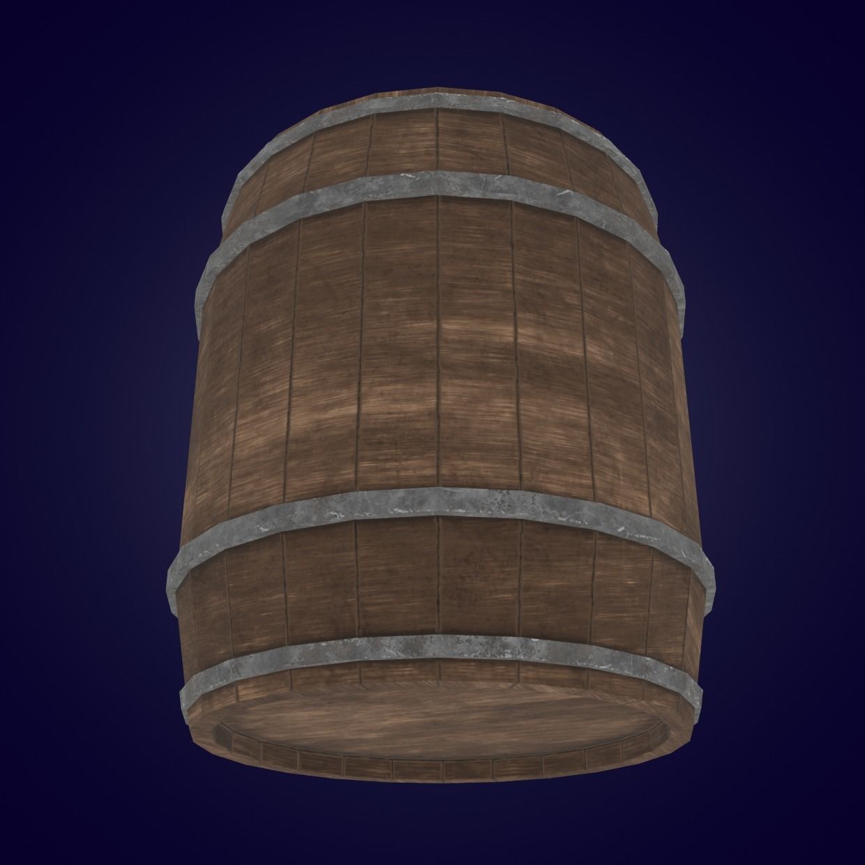 WoodBarrel Low-poly 3D model wooden barrel Low-poly 3D model_5