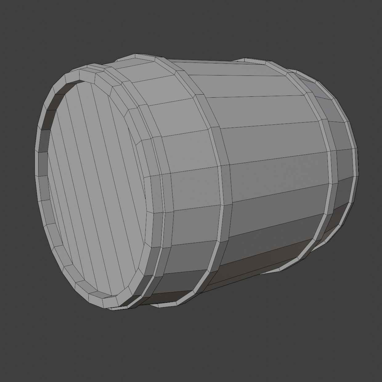 WoodBarrel Low-poly 3D model wooden barrel Low-poly 3D model_8