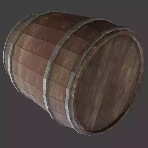 WoodBarrel Low-poly 3D model wooden barrel