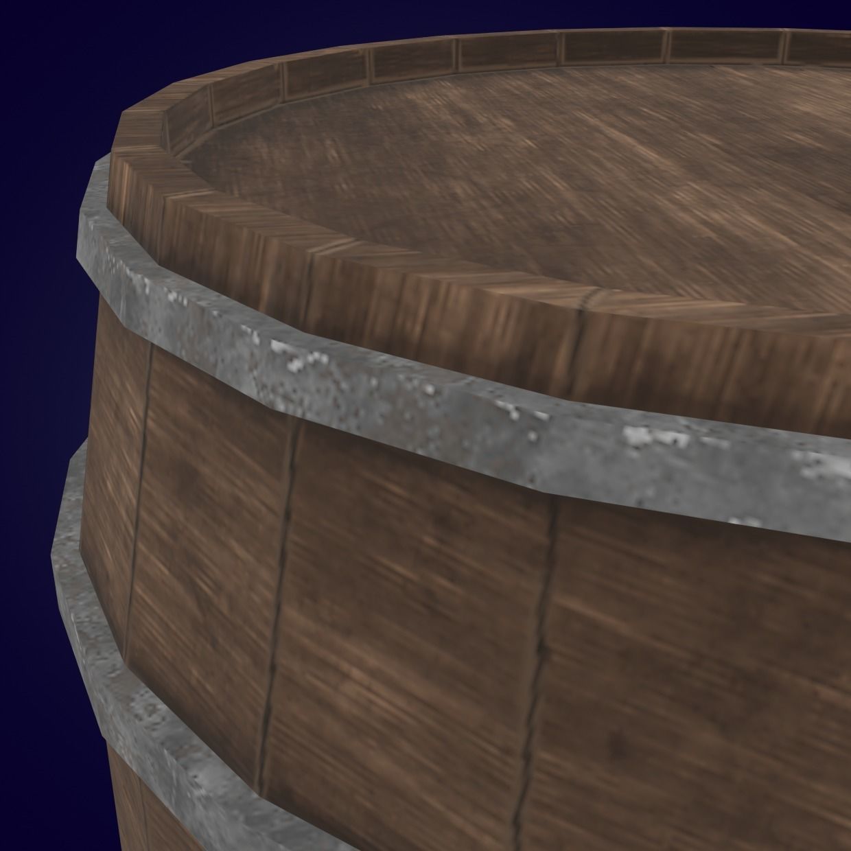 WoodBarrel Low-poly 3D model wooden barrel Low-poly 3D model_7