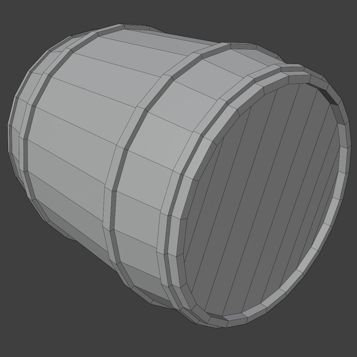 WoodBarrel Low-poly 3D model wooden barrel Low-poly 3D model_9