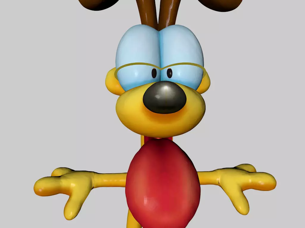 Odie model cartoon dog Low-poly 3D model