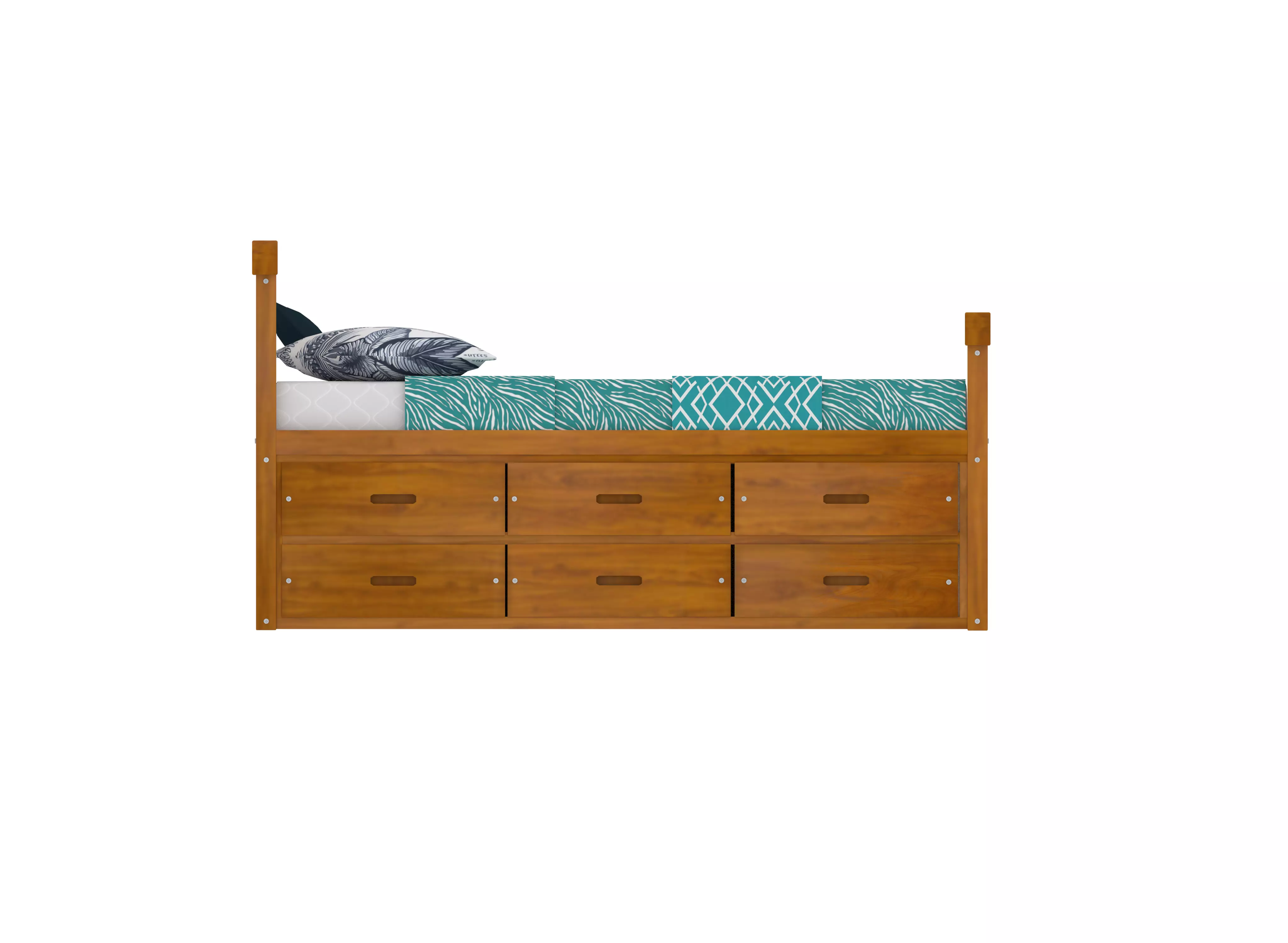 Low Poly realistic wood Bed 3D Model Low-poly 3D model_0