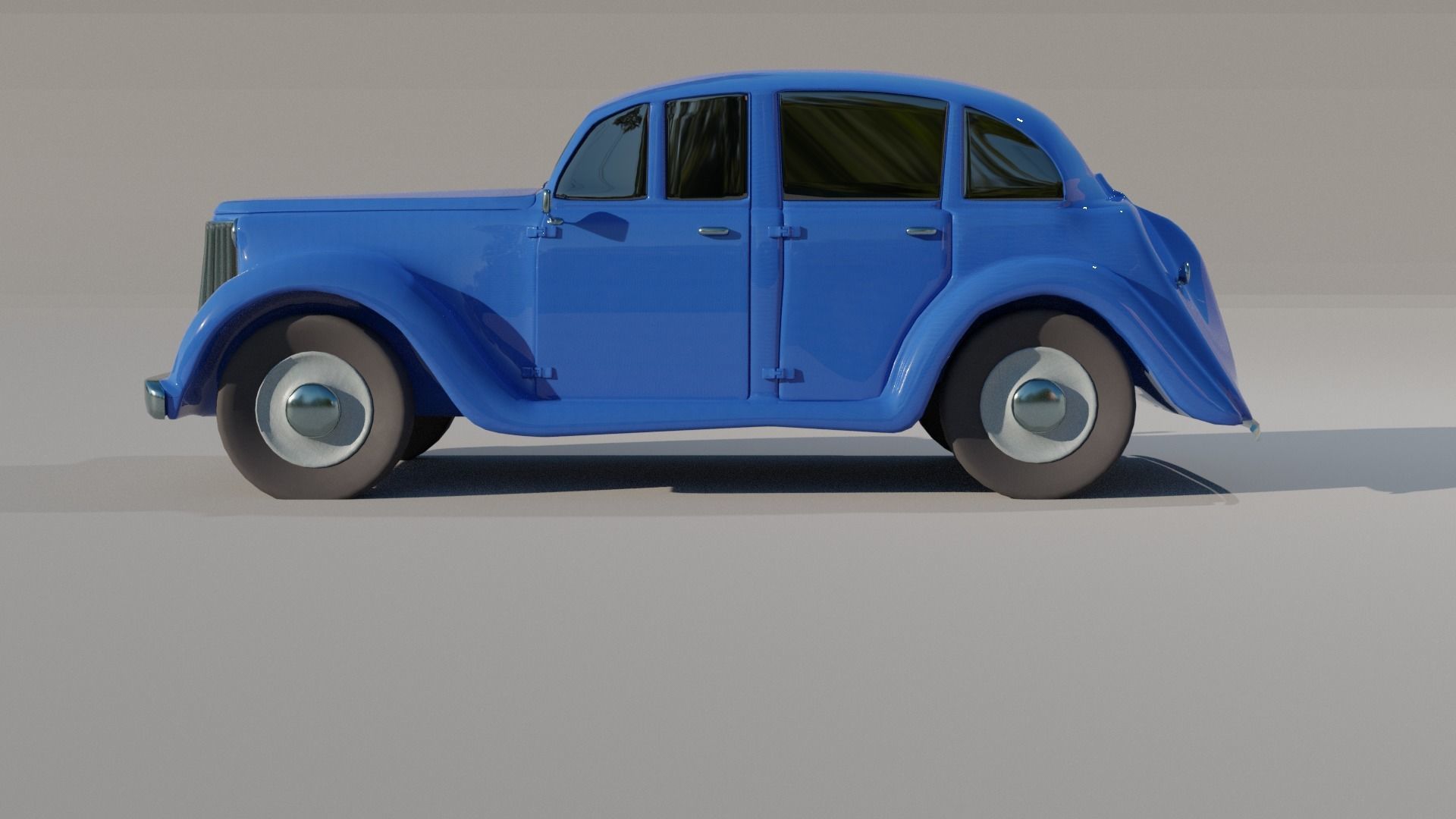Old car without interior 3D model_8