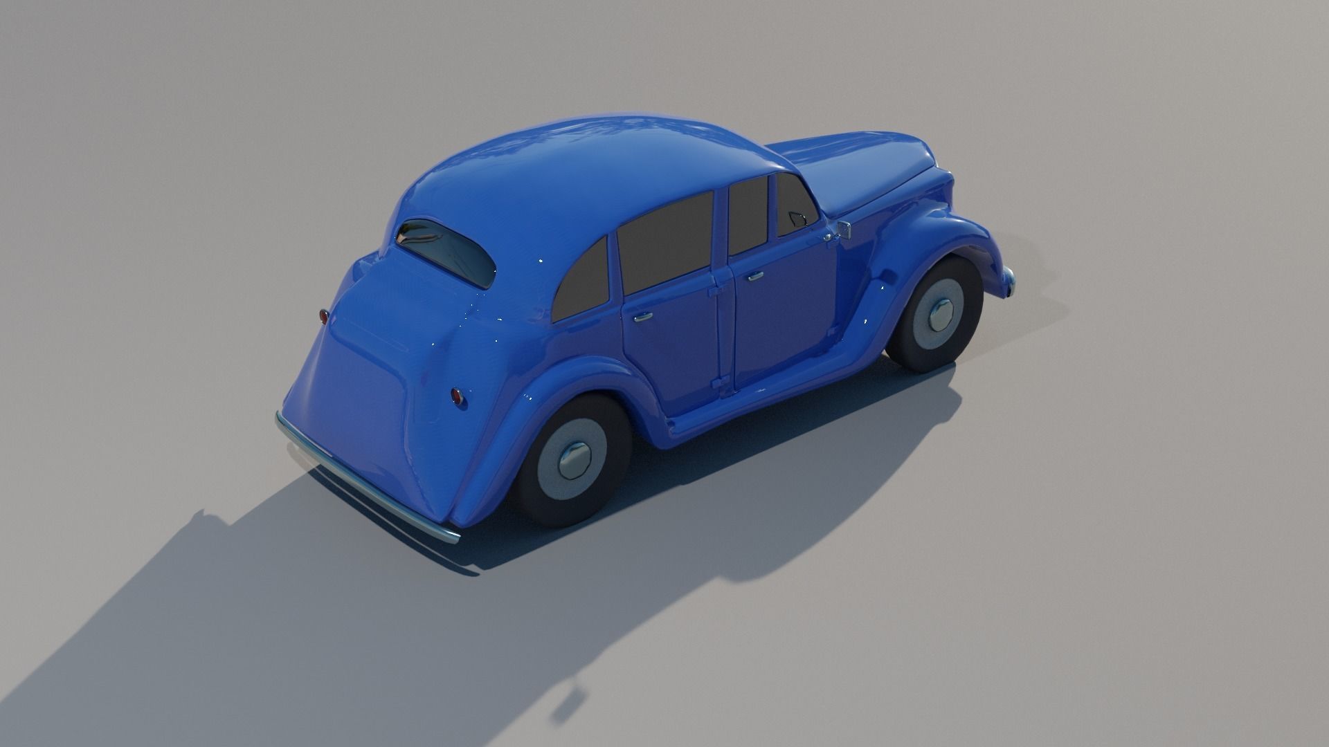 Old car without interior 3D model_3