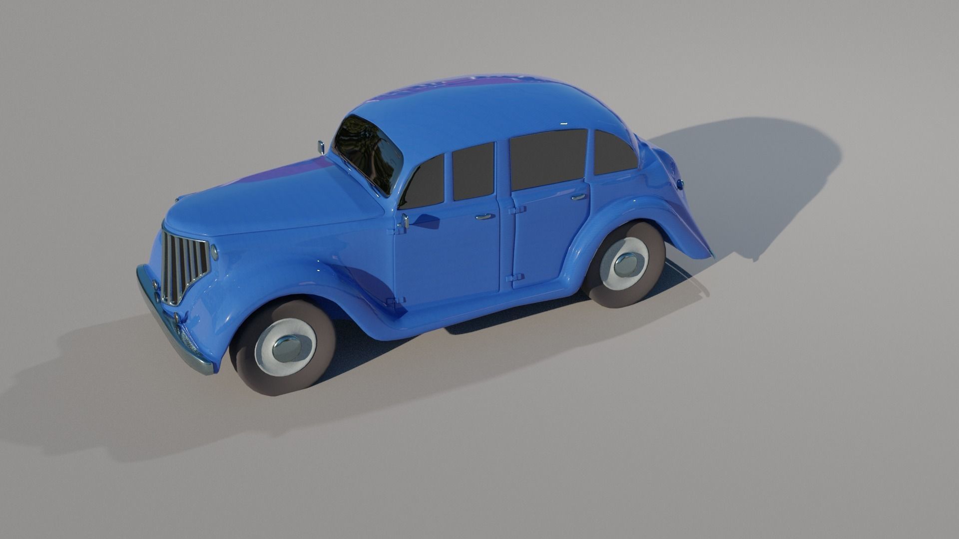 Old car without interior 3D model_6