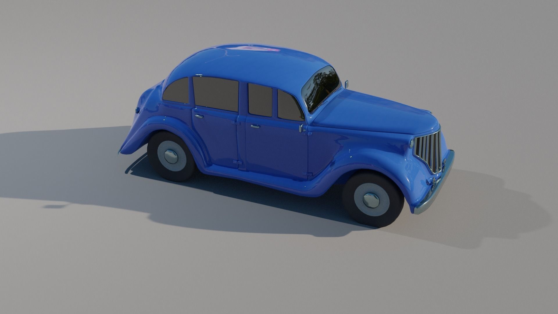 Old car without interior 3D model_1