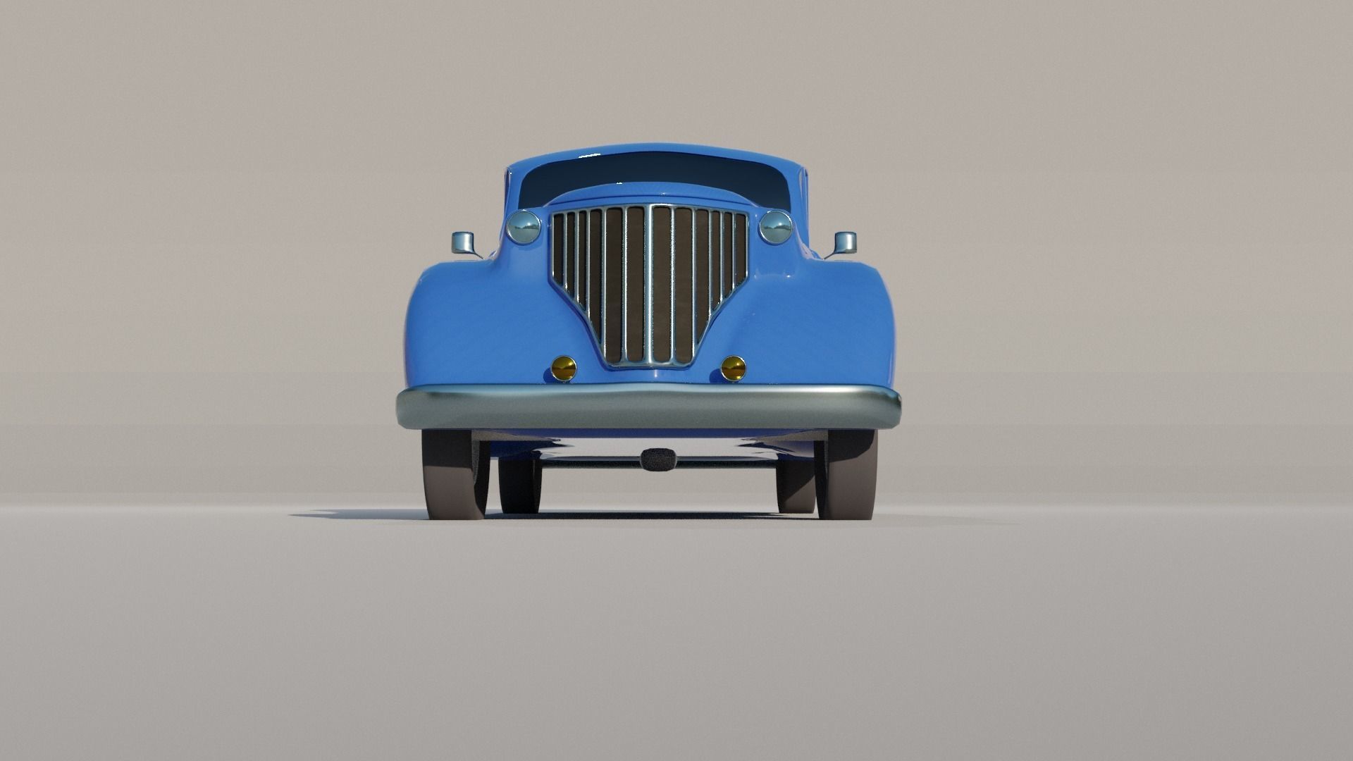 Old car without interior 3D model_10
