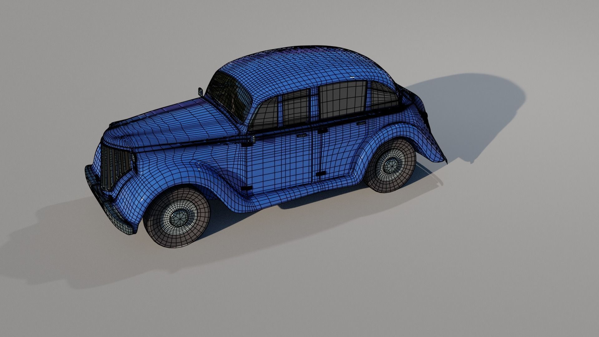 Old car without interior 3D model_7