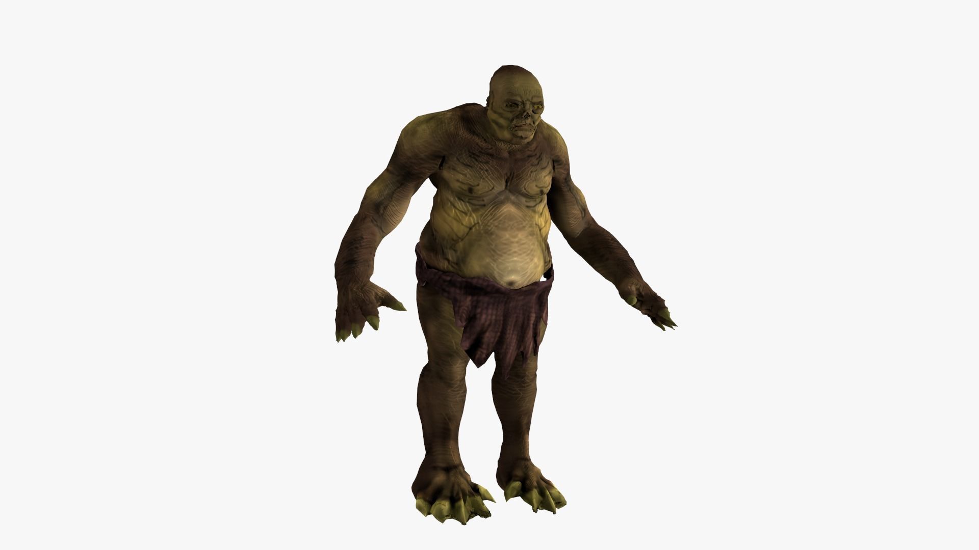 Low poly Cave Troll Low-poly 3D model_1