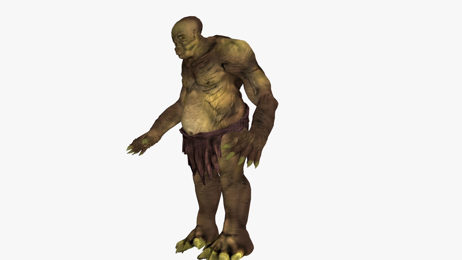 Low poly Cave Troll Low-poly 3D model_5