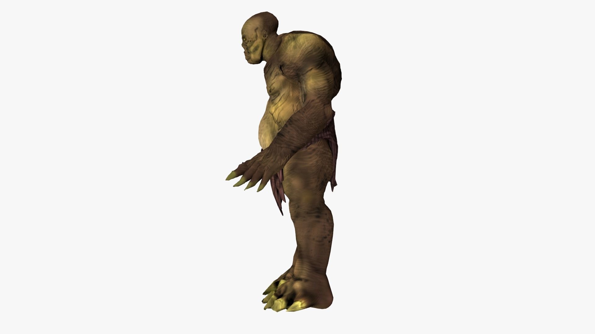 Low poly Cave Troll Low-poly 3D model_6