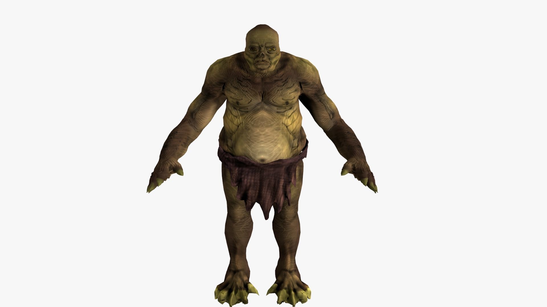 Low poly Cave Troll Low-poly 3D model_2