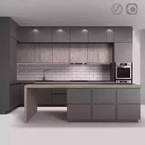 Kitchen1 modern kitchen with cabinets and wooden counter tops