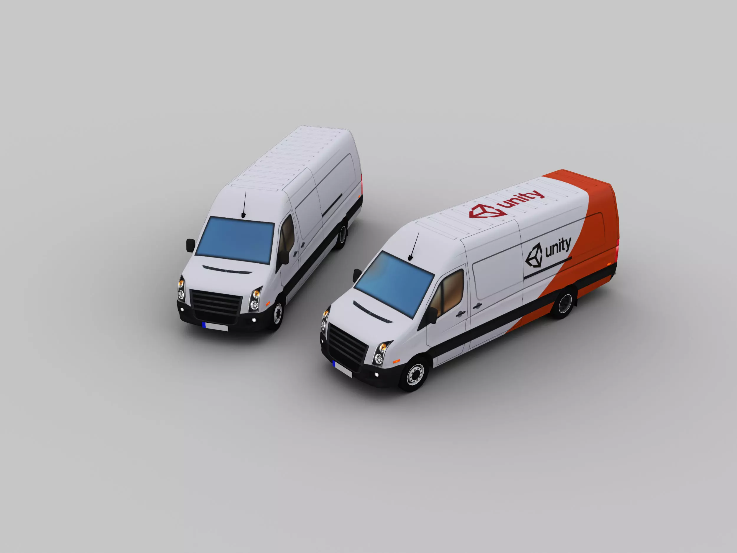 Lowpoly Van 5 mercedes benz vans Low-poly 3D model_0