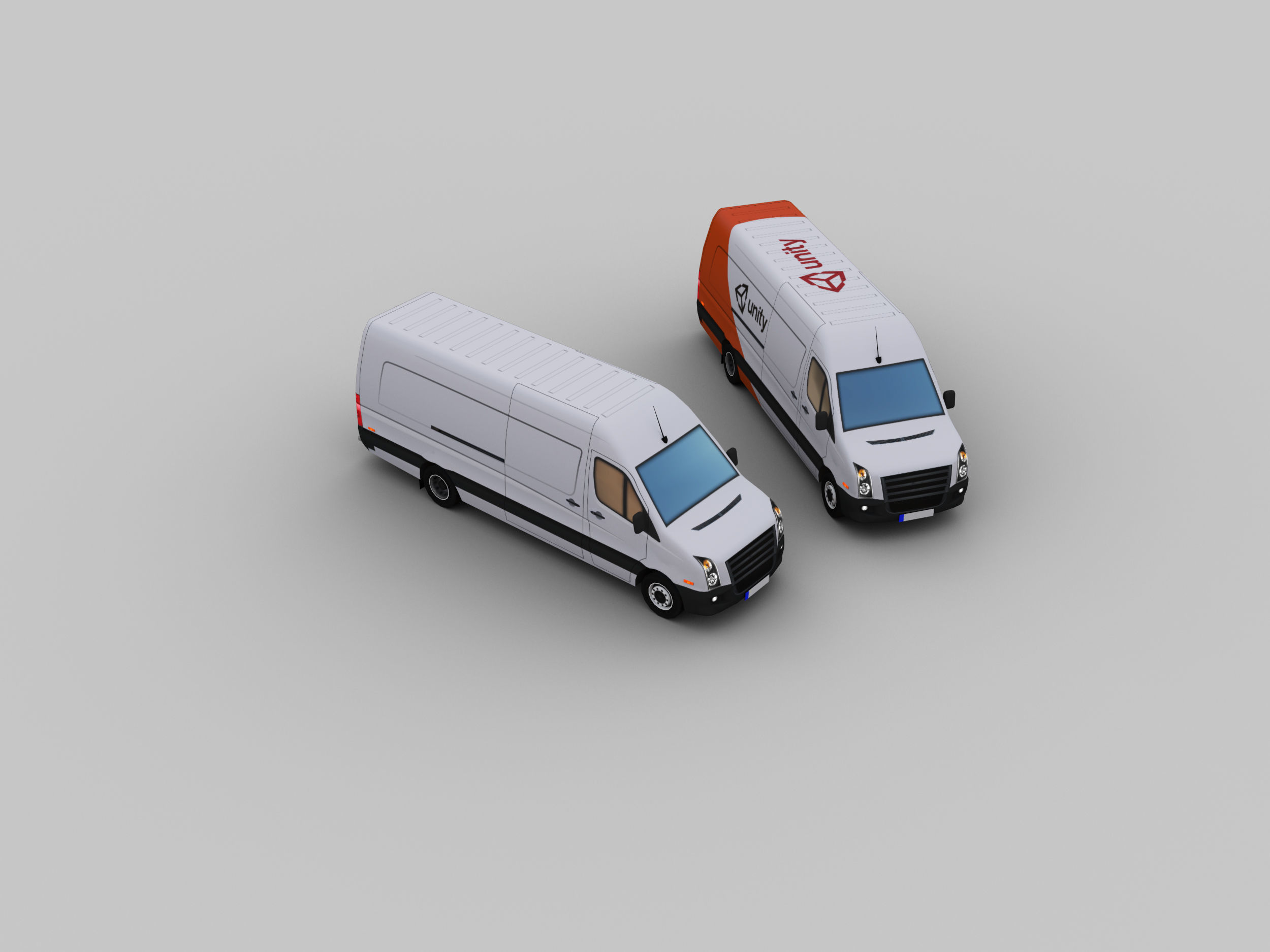Lowpoly Van 5 mercedes benz vans Low-poly 3D model_3