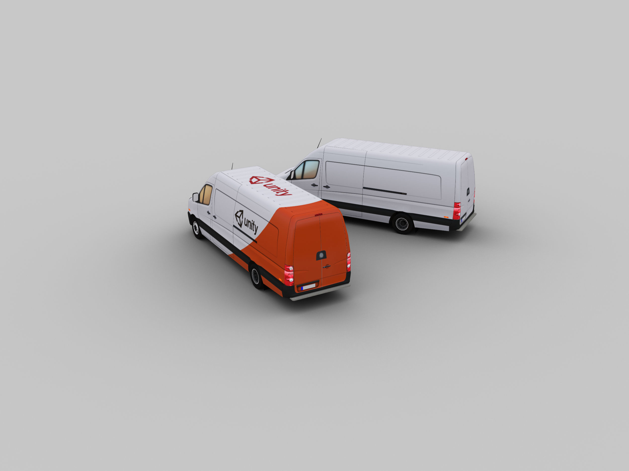 Lowpoly Van 5 mercedes benz vans Low-poly 3D model_2